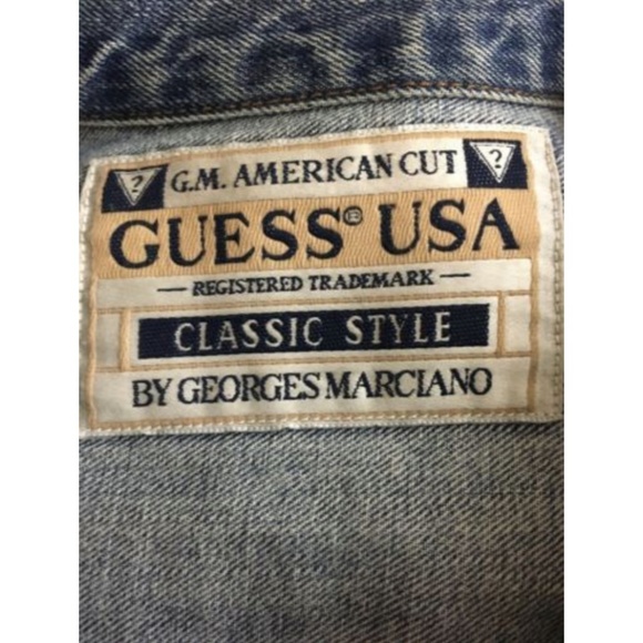 Guess Denim Jean Jacket Georges Marciano Large VTG - Picture 4 of 8